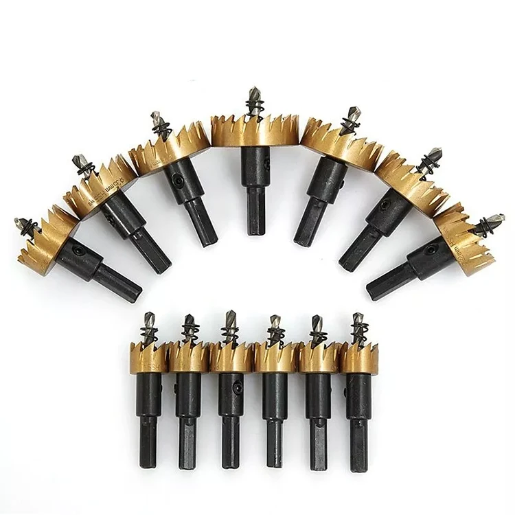 HSS Hole Saw Set High Speed Steel Drill Bit Drilling Crown for Metal Alloy Stainless Steel Wood Cutting Tool