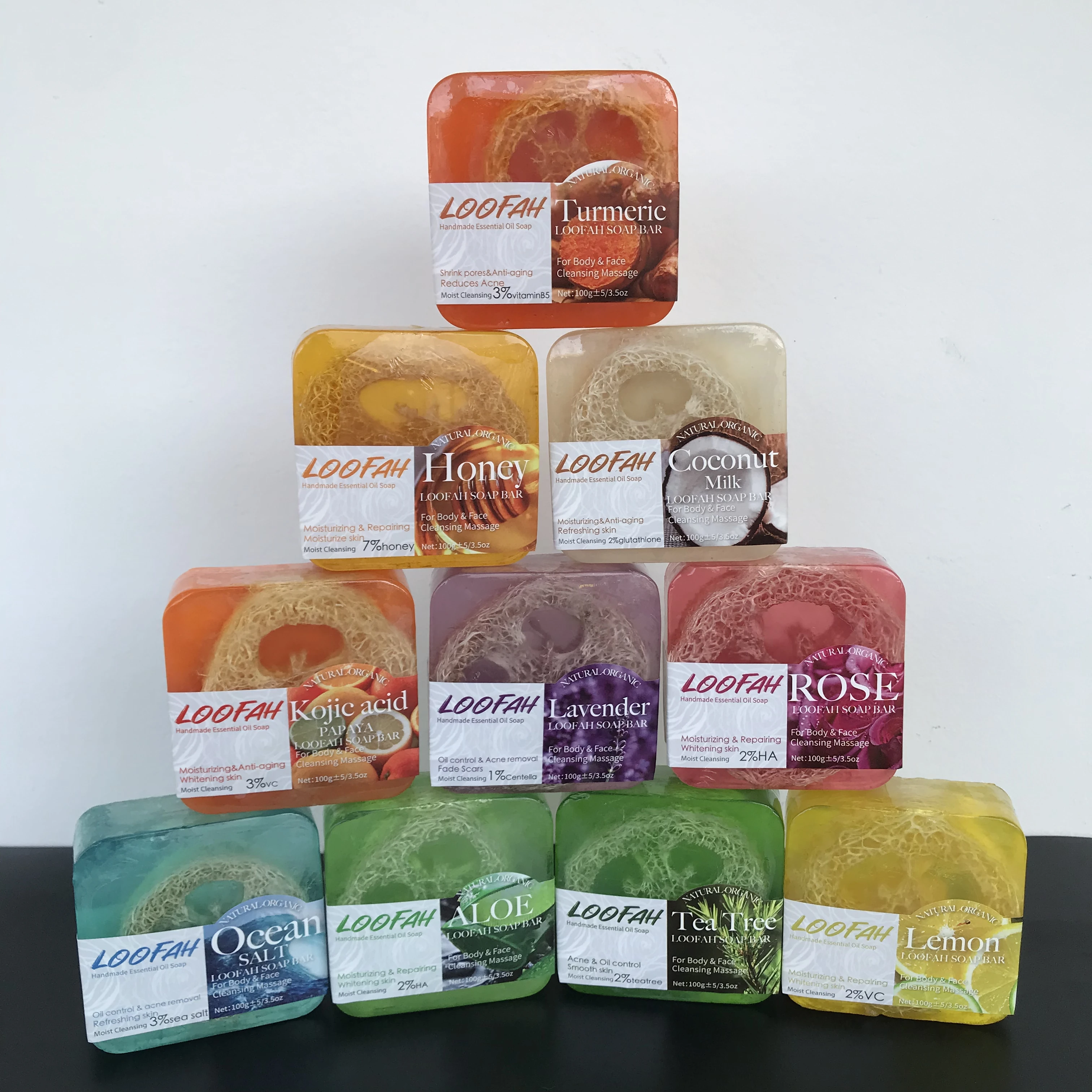 LOW MOQ Natural Plant Papaya Honey Charcoal Rose Turmeric Bathing Goat Milk Whitening Handmade Body Face Soap