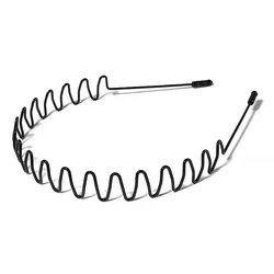 Fashion movement metal man head band black wavy hair women head band