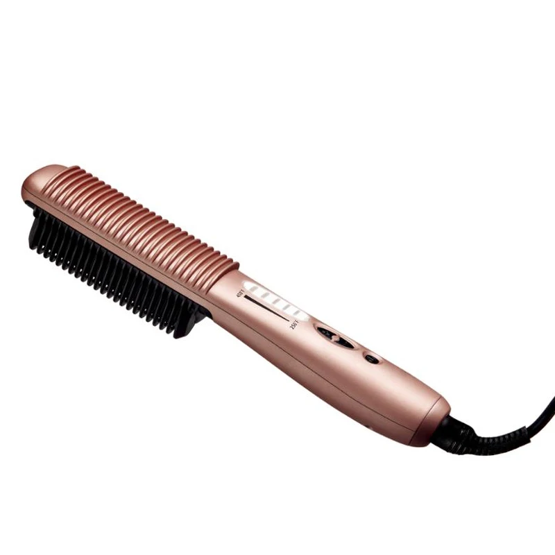 OEM factory Unisex hair styling PTC heat straightening brush Portable Beard Straightener