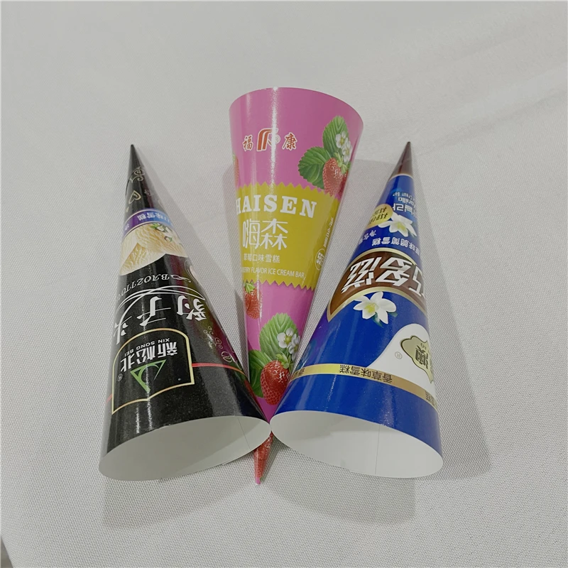 Best quality design custom printed sweet cones, disposable and perfect for new sale snow beverage cone paper ice cream cups