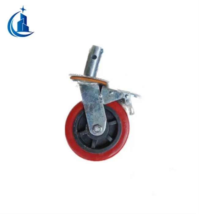 Heavy Duty Scaffolding Caster Wheel Jack Base With Dual Locking Swivel Scaffolding Wheels With Brake