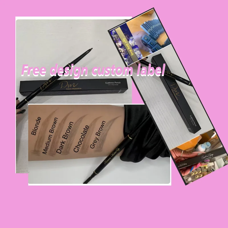 Wholesale no logo eye brow pen high pigmented waterproof eyebrow pencil private label