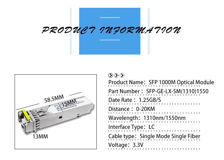 Hot Sell 1.25GB SFP Transceiver 20KM 1310/1550nmmodulos transceptoresSM FullyCompatible WithCISCO Huawei   Fiber Optic Equipment