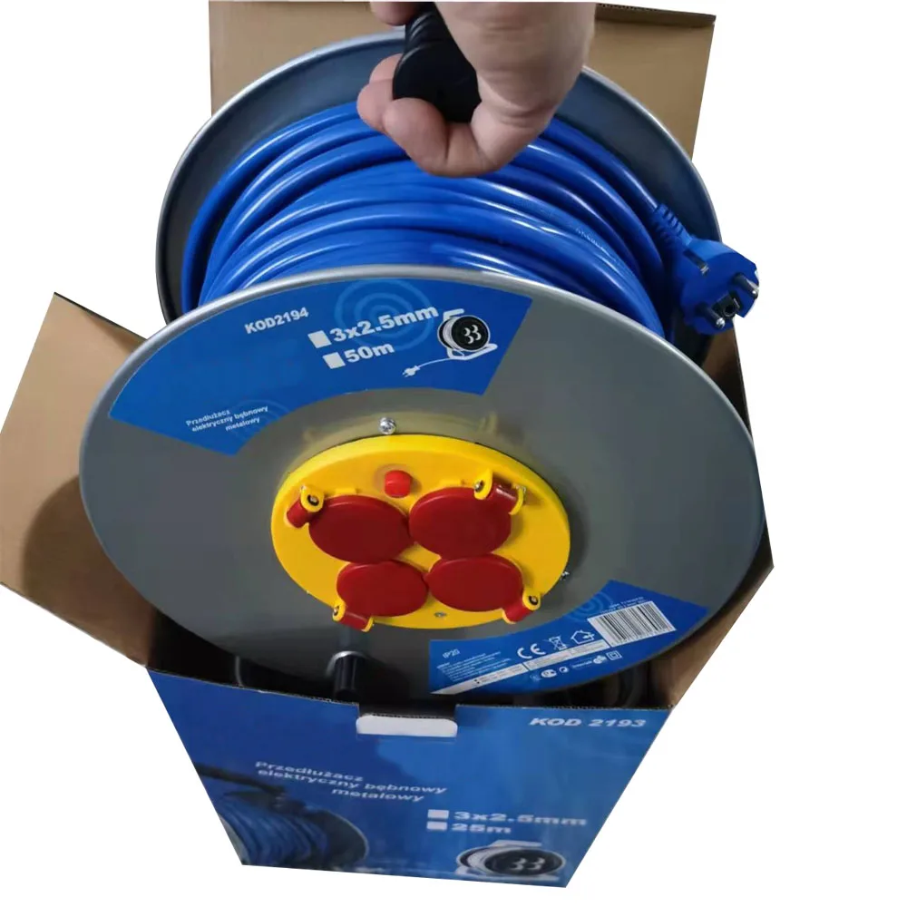 High Quality Industrial Type Retractable Power Organizer Socket Extension Cable Reel