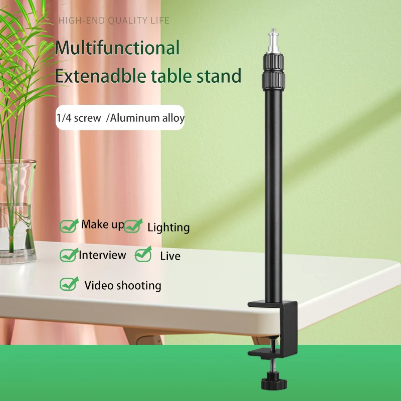 QZSD multifunctional extendable table stand for light lamp  aluminum live  holder  49-98cm adjustable  table support tripod