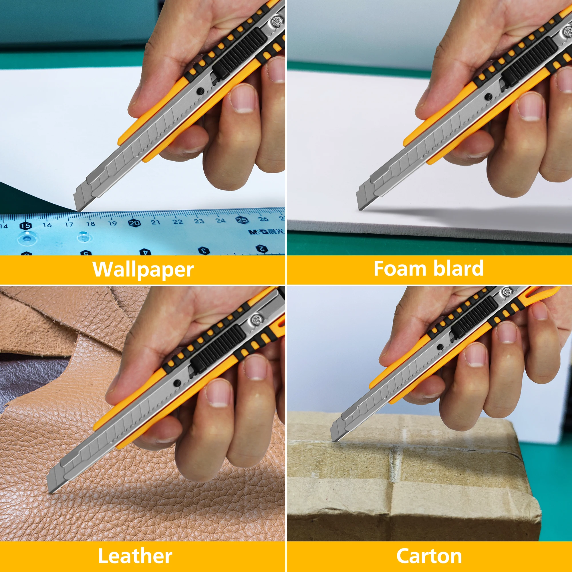 Профессиональный Универсальный нож 9 мм sk2 с защелкой нескользящая резиновая ручка для резки электрика