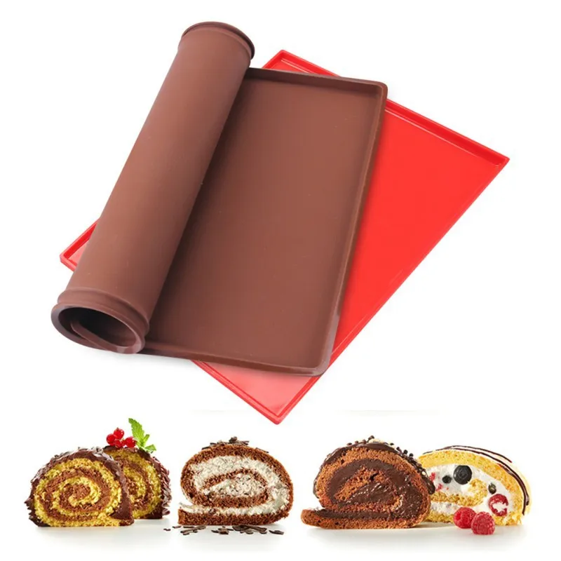 Silicone Swiss Cake Roll Pad for Baking Grill Barbecue Mat Essential Tool for Dishes & Pans