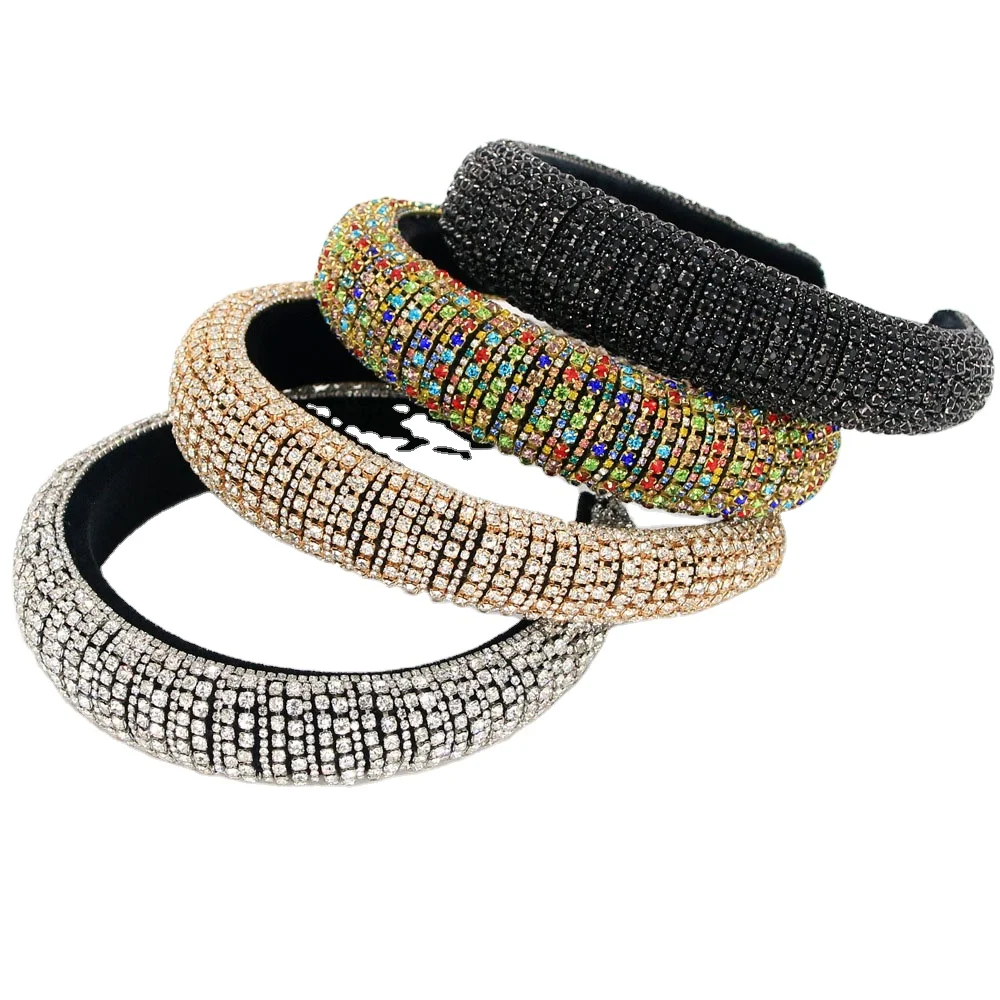 Большая модная женская повязка на голову, роскошные новые модные повязки для волос со стразами, повязки на голову