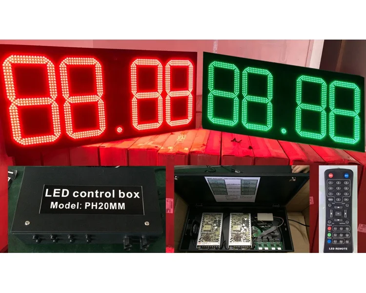 Outdoor Led Gas Price Sign Petrol Led Digits Price Board Gas Station Price Led Display Screen