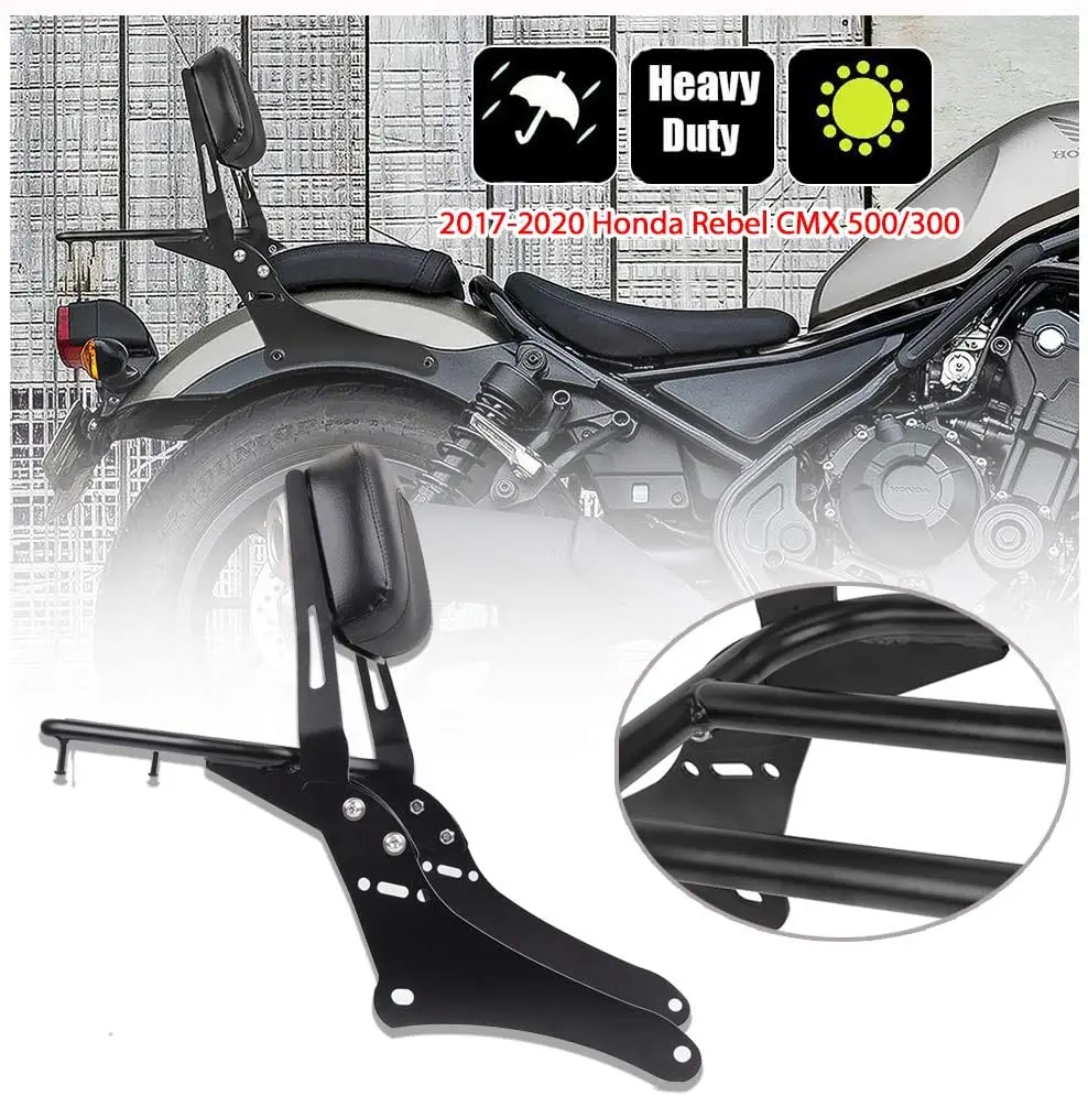 Motorcycle Sissy Bar Passenger Seat Backrest Rear Luggage Carrier Rack for Rebel CMX 500 300 17 2018 2019 2020 2021 CMX500