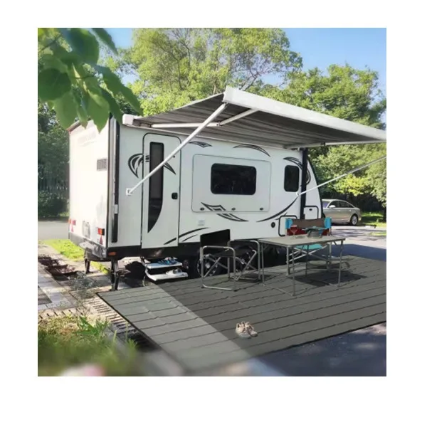 Аксессуары для RV прочные полиэфирные двухсторонние палатки из ПВХ тканевые плоские складные тенты с навесом прицепа