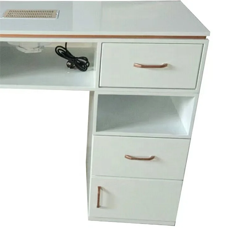 Ultra luxury gold manicure table high gloss nail salon equipment for sale