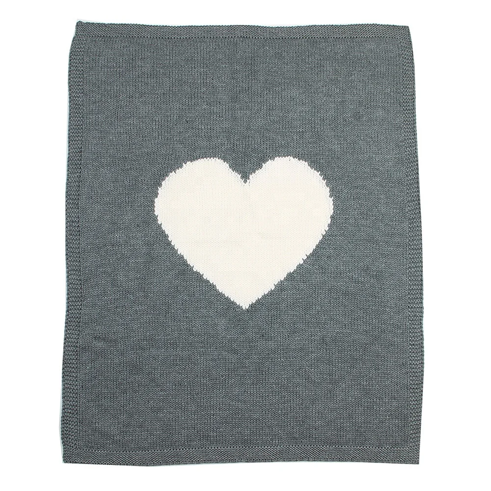 Baby Blanket Cotton Baby Blankets Knitted Swaddles Wraps Soft Blankets For Beds Sleeping Kids Bedding Heart Shaped