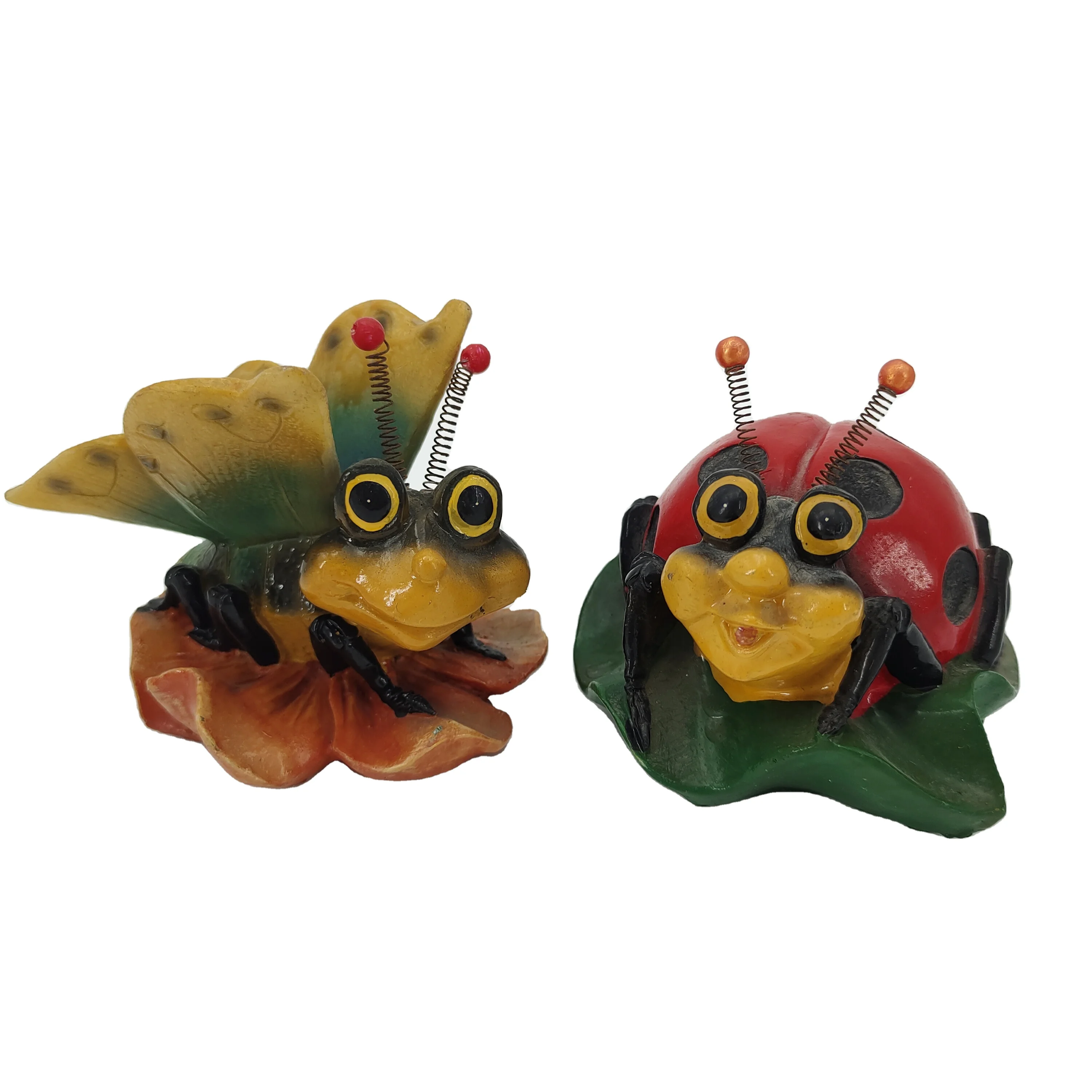 Iron Resin Insects Crafts Metal Ladybug Ornament for Garden Home or Kindergarten Wrought Insect Crafts Decoration