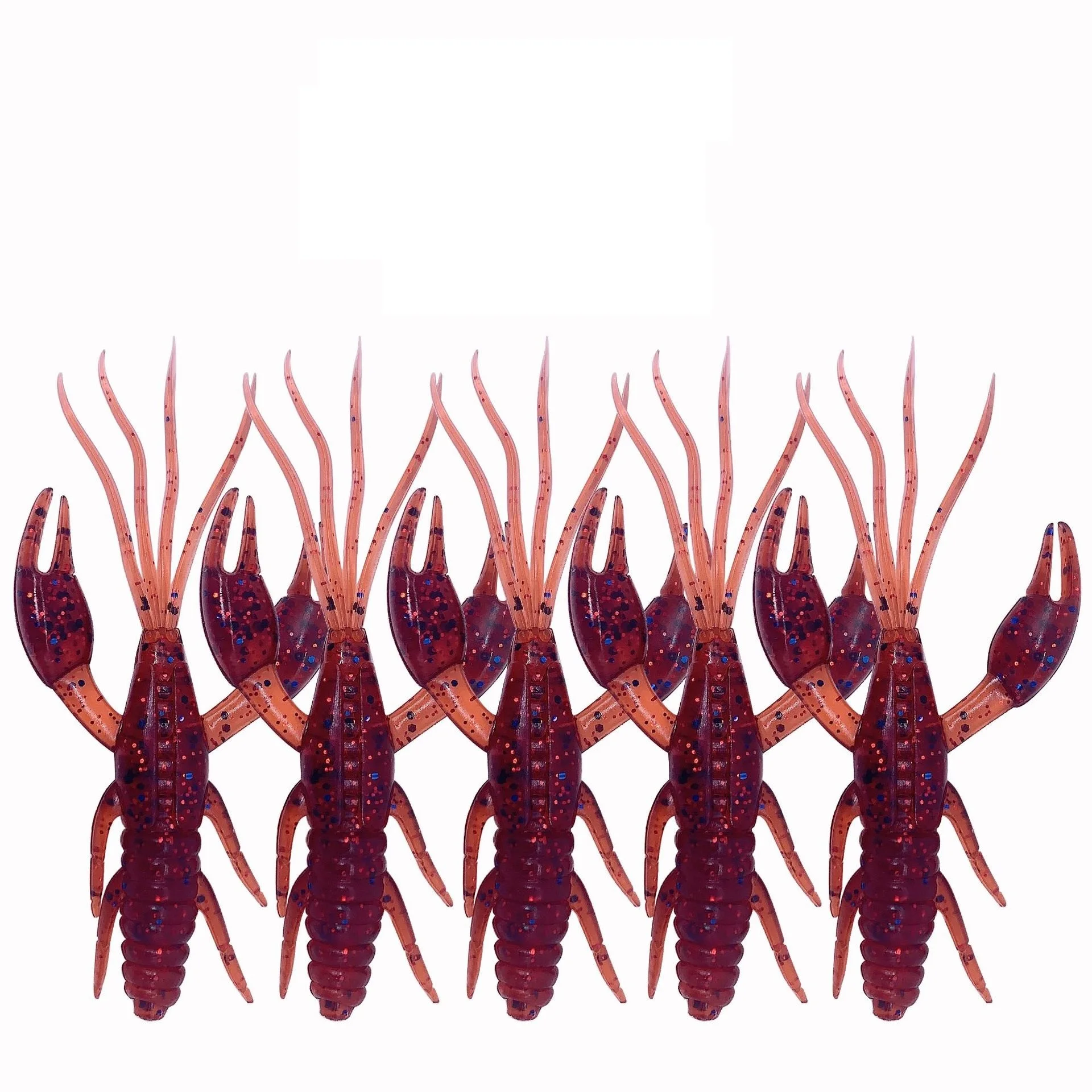 5pcs/bag High-quality 8cm/5g Artificial Soft Crayfish Soft Bait Floating Water Tongs Shrimp Bionic Worm Bait for Saltwater