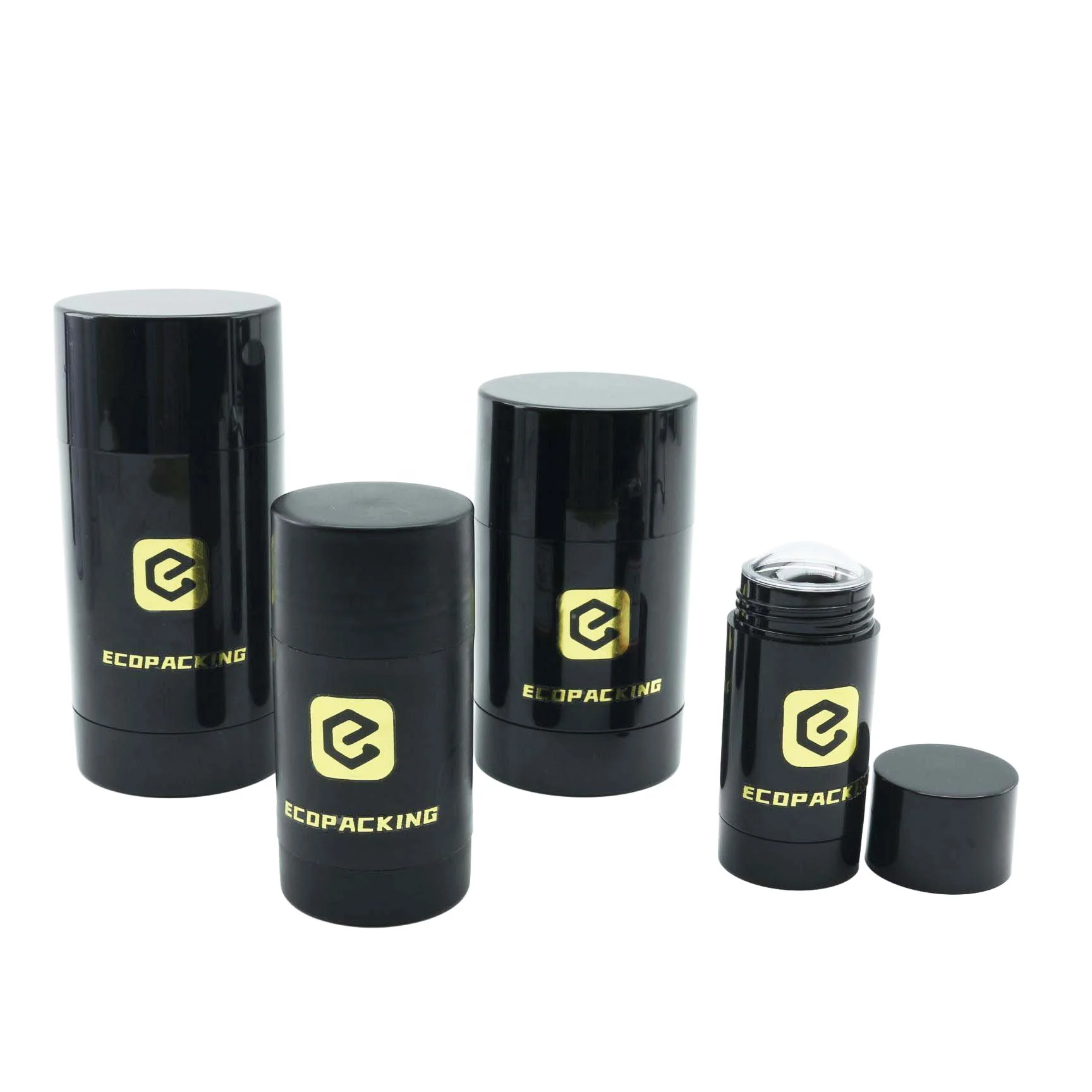 Empty Round Shape Plastic Sunscreen Stick Packaging Tube Deodorant Container