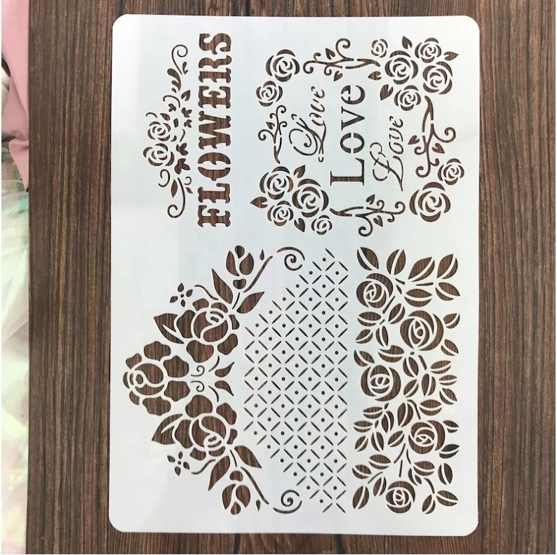 Custom Wall Stencil OEM Eco Friendly Plastic Tree Home Decoration for Painting Family Black Bag White Wood Logo Pack PET Pcs Gua