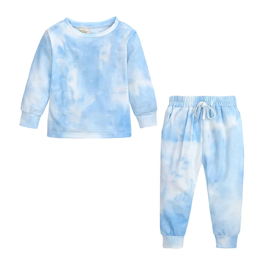 2020Latest design autumn children clothes long sleeve and pants tie-dye clothes sets kids clothes set