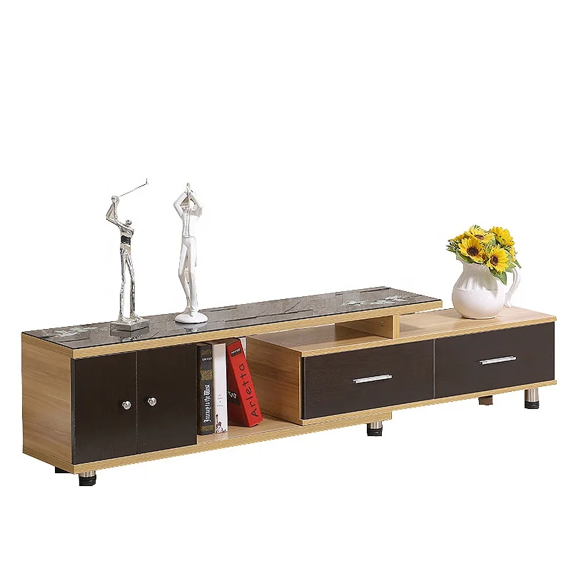 
Retractable tempered glass TV cabinet simple and stylish TV cabinet with drawers 