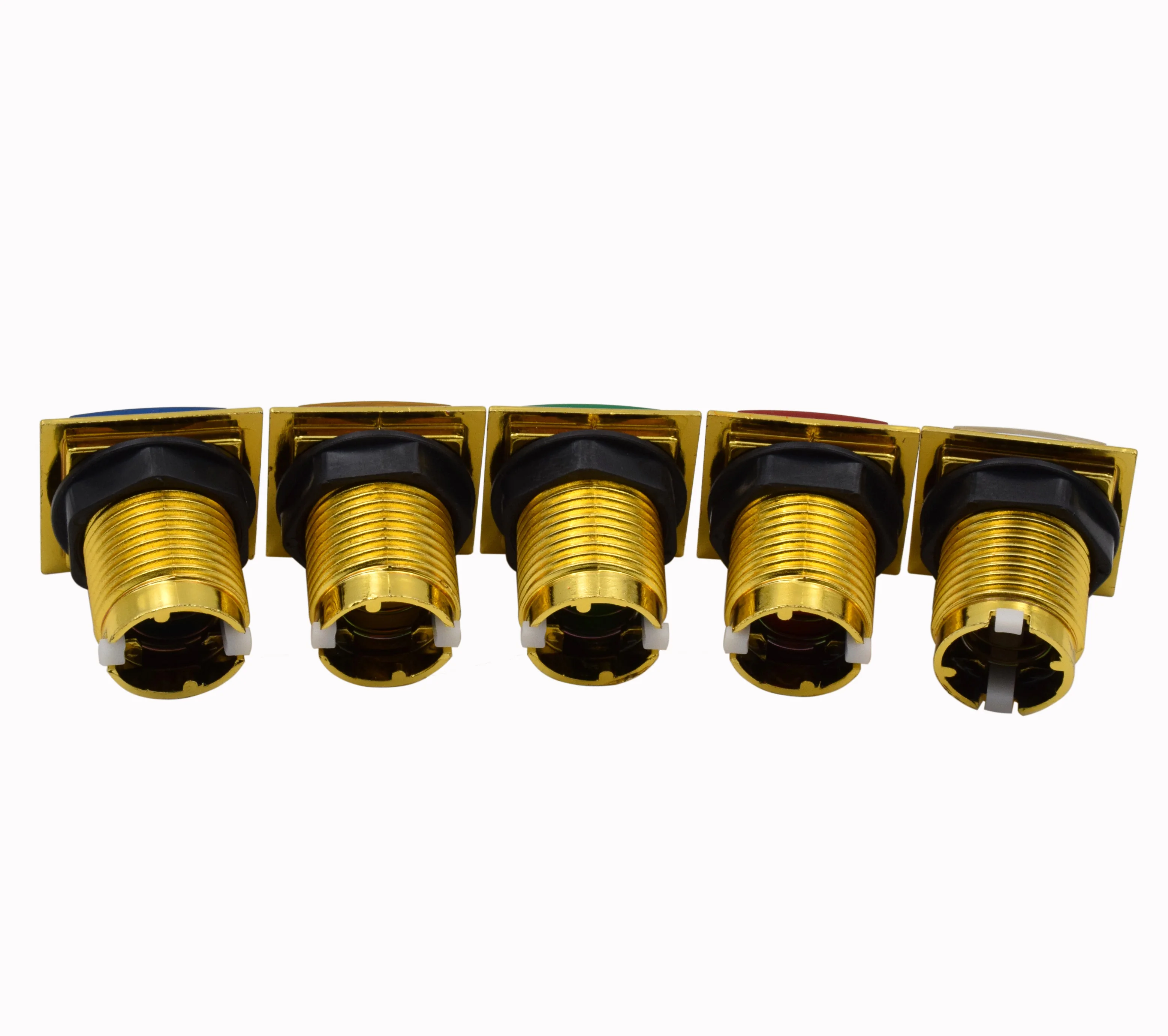 high quality game machine 32mmx32mm illuminated square gold plated push button switch