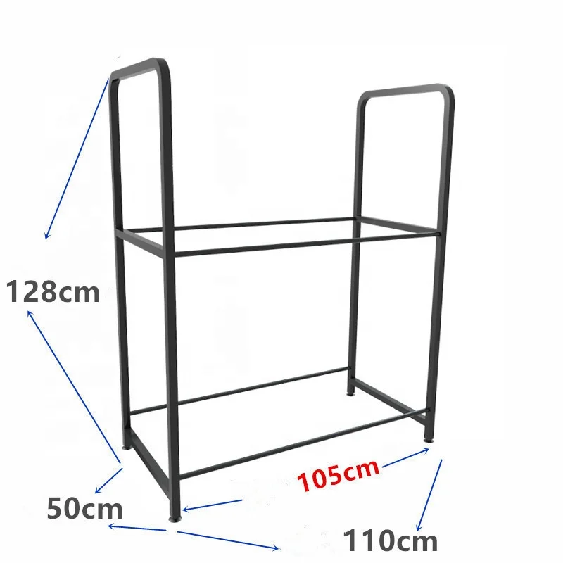 High Quality 2 Tiers Garage Shop Truck Motorcycle Passenger Car Wheel Tires Rim Metal Storage Display Stand Rack