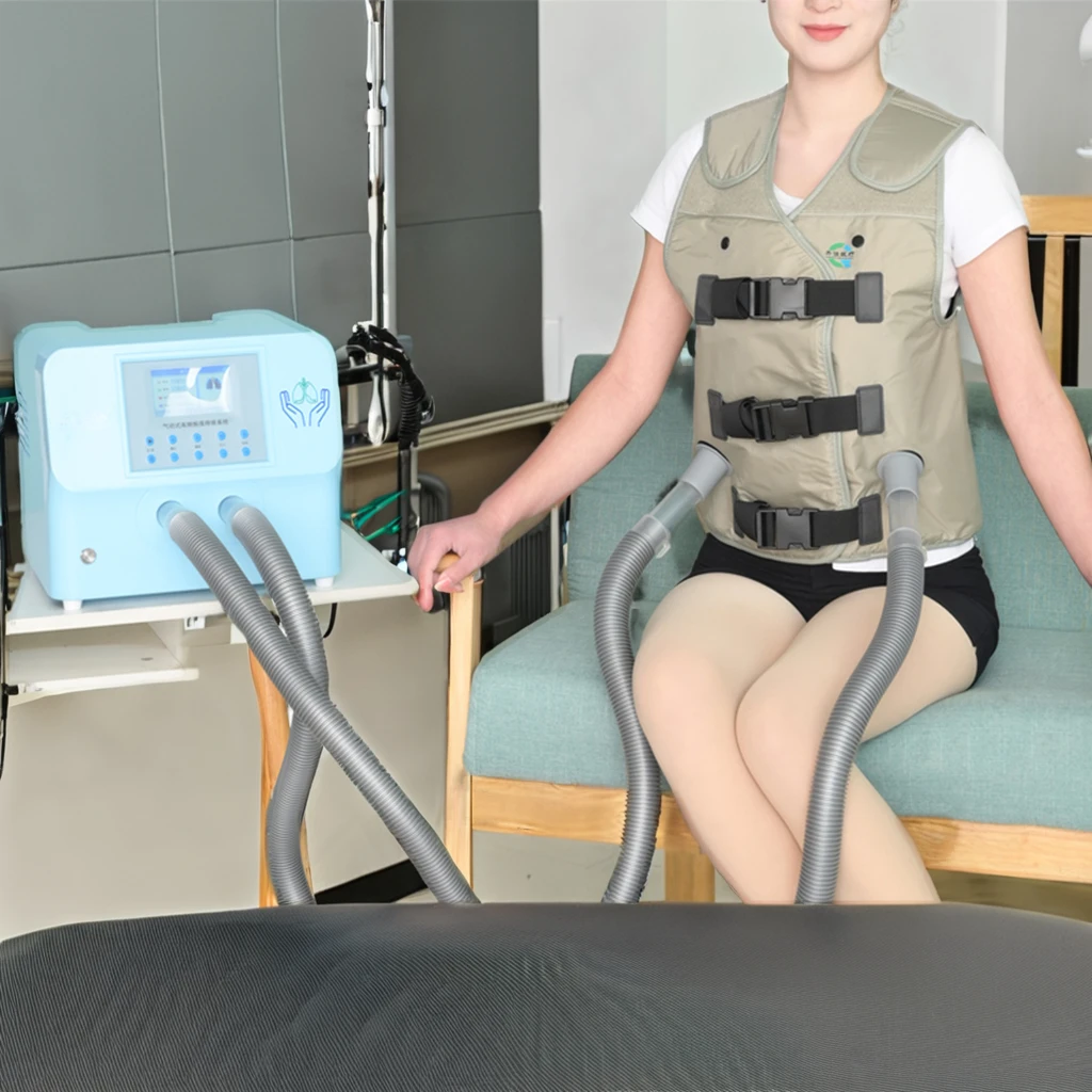 Vest style chest vibration therapy and airway clearance system removes sputum from deep lungs for all age groups