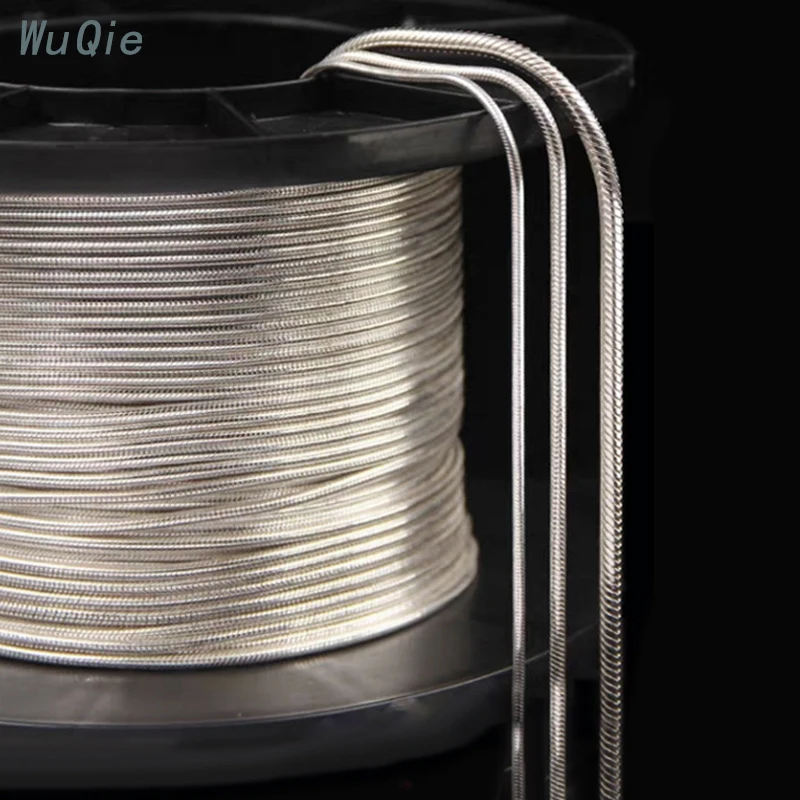 Цепочка высокого качества под заказ, серебряная, круглая, змеиная цепочка, ожерелье