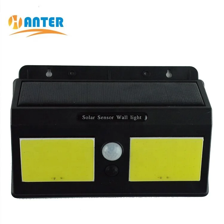 Уличное освещение на солнечной батарее, 96 светодиодов, датчик COB, настенный светильник на солнечной батарее с пассивным ИК датчиком движения для сада