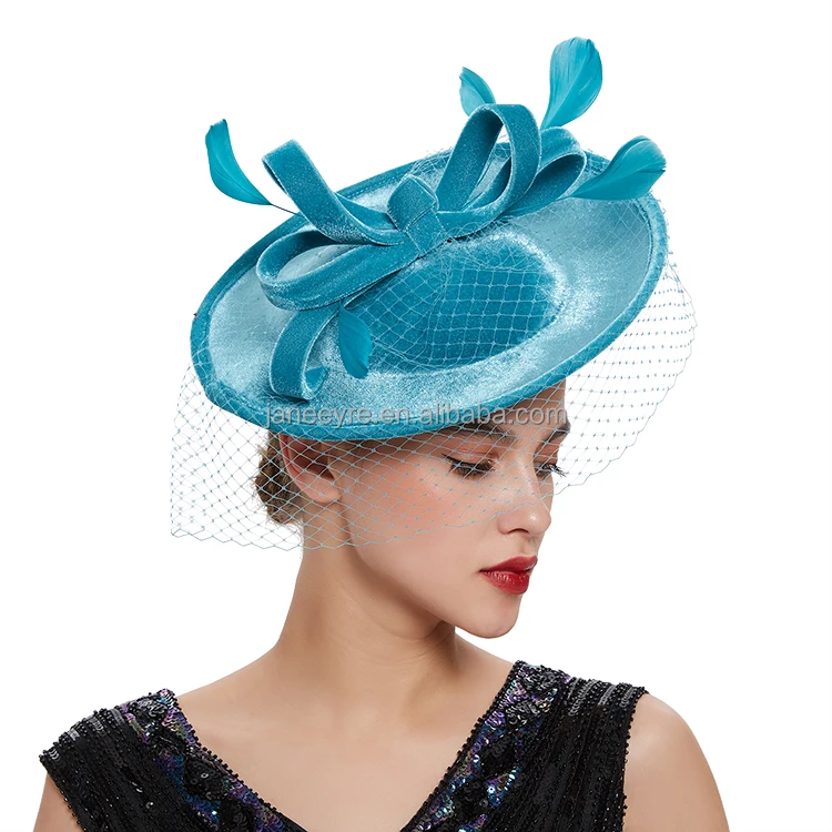 Hot Sale Beauty Velvet Fascinators Hat Derby Church Hats for Women