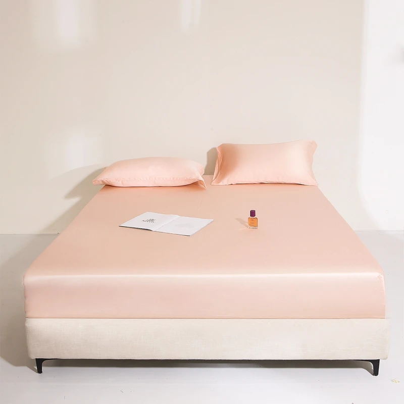 Hotel Home Soft Bedsheet 100% Organic Eucalyptus Lyocell Fitted Sheet Packaging Silk Bedding Sets 100% Silky Sheet Set