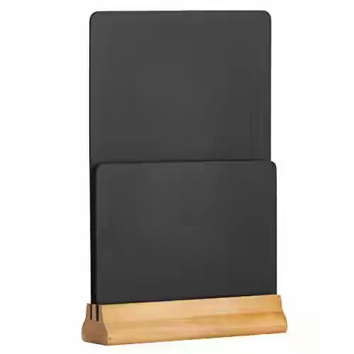 Factory Direct Price Freestanding Wooden table Talker Stand T Shape Menu Holder with Chalk Board for A1-A5 customized size