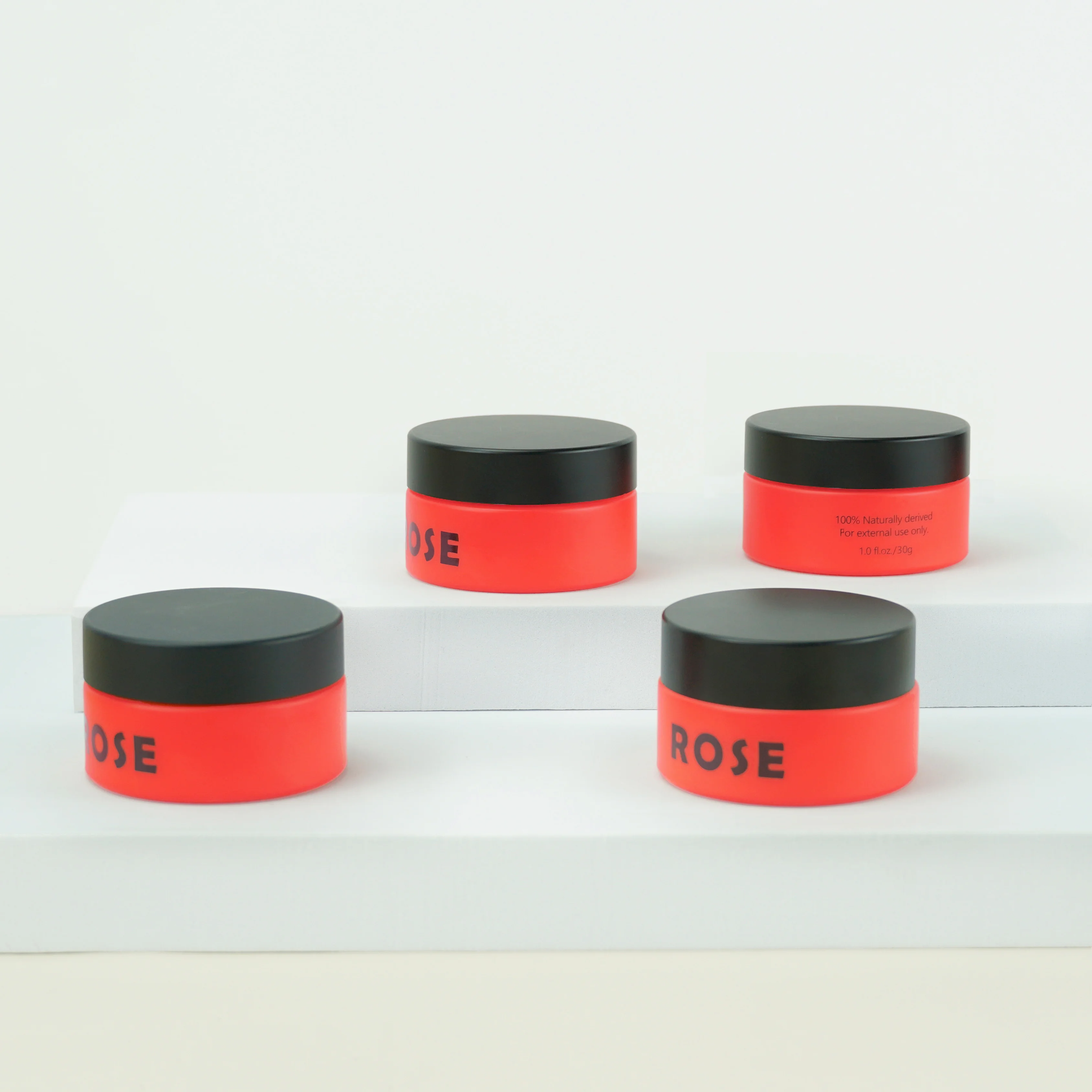 Whole sale empty custom red recyclable skincare opal white glass cream jar