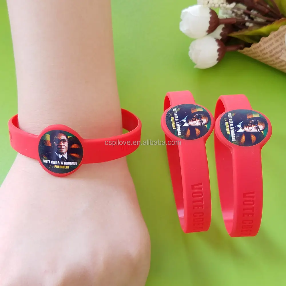 Custom election campaign promotional items rubber silicone  wrist band bracelet figured wristband