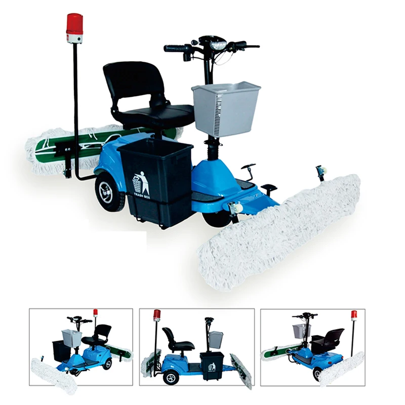 3 Wheels Mobility Cleaning Mop Scooter Electric Floor Cleaning Machine Driving Dust Cart Cleaning Mop Scooter