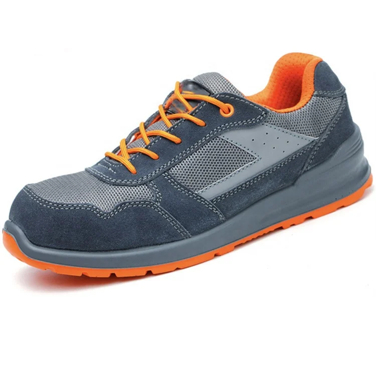 Orange Lightweight Breathable Industries Construction Work Shoes