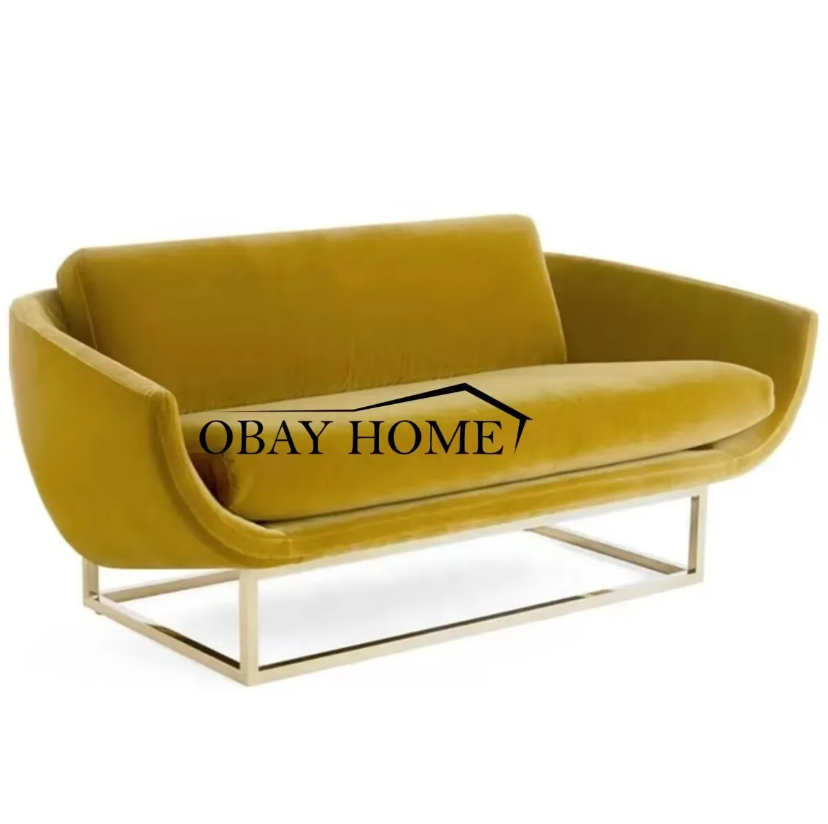 Modern minimalist velvet fabric with stainless steel base gold velvet sofa wholesale price wedding sofa for bride and groom