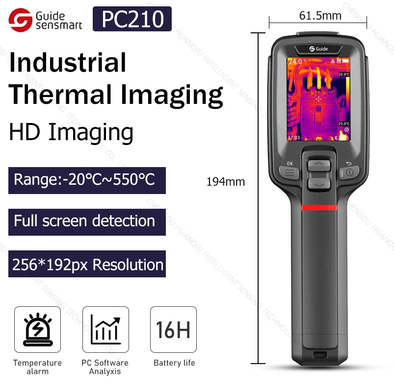 new arrive Guide PC210 Temperature Instrument thermal imaging infrared camera Industrial Thermal Imager  Thermal Heat Camera
