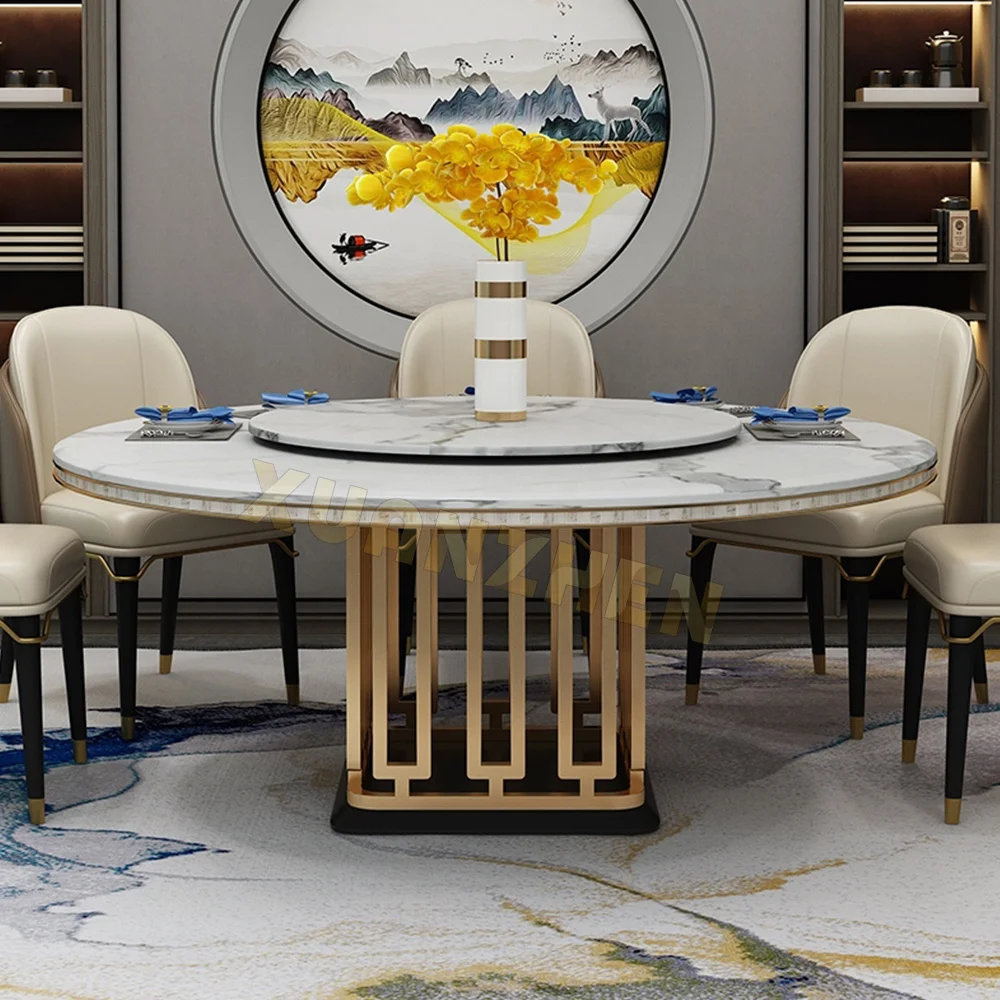 Dining room furniture new design restaurant dinning table round dining table set hotel black marble dining tables