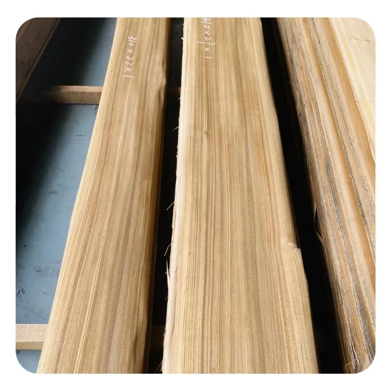 Factory Customized  0.15-0.5mm Natural Burma Quarter  Teak Veneer  For high Grade Plywood & Home Furniture