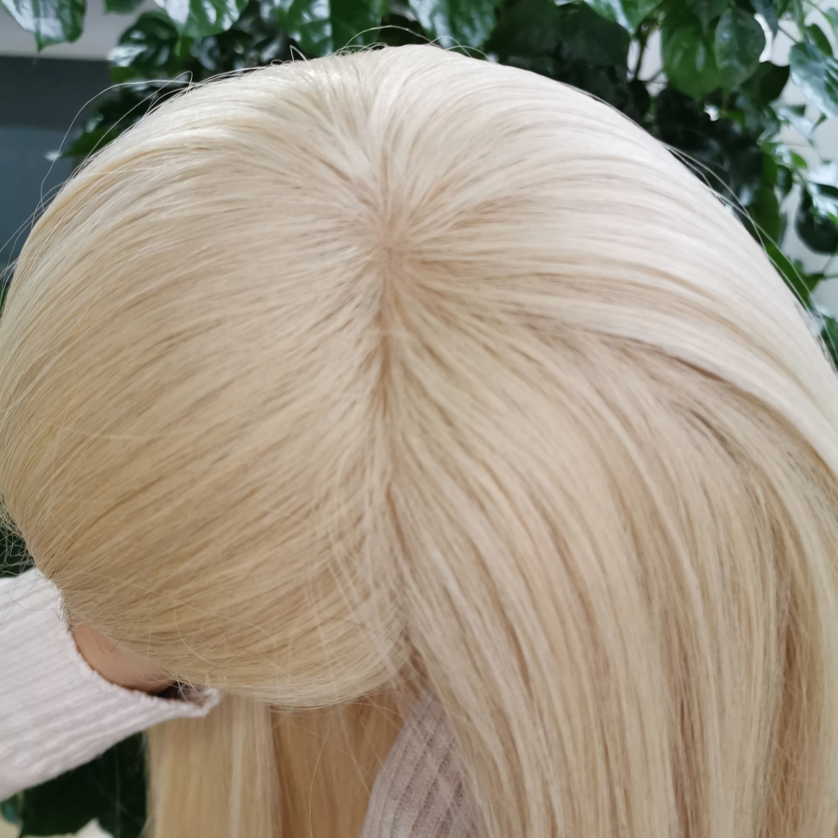 Premium quality slavic remy silicone PU human hair wig, blonde jewish wig european hair