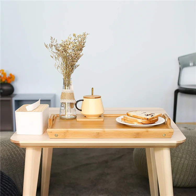 Cheap Price Breakfast Tray Table with Folding legs - Serving tray bamboo - dinner trays, tea tray, bed trays for eating