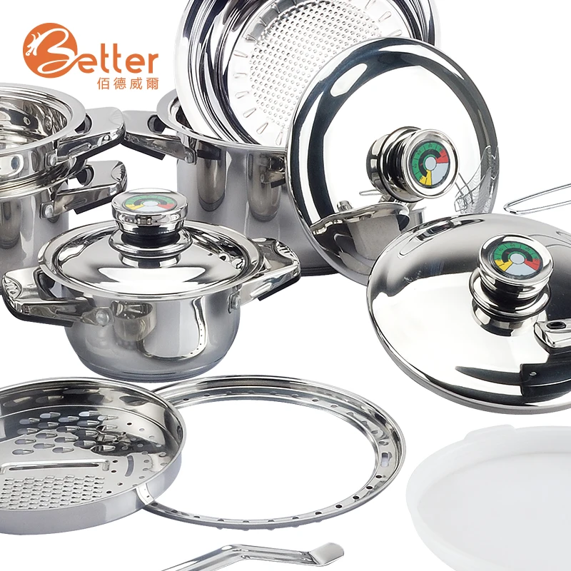 Italian Korea 21 Pcs Casserole Set Nonstick 304 Stainless Steel Cookware