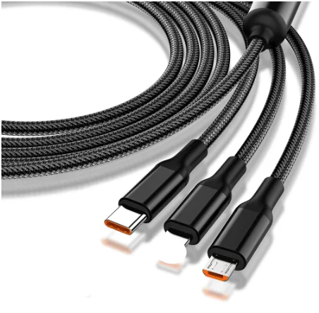 3 in 1 Fast USB Charging Cable Universal Multi Function Cell Phone Charger Cord
