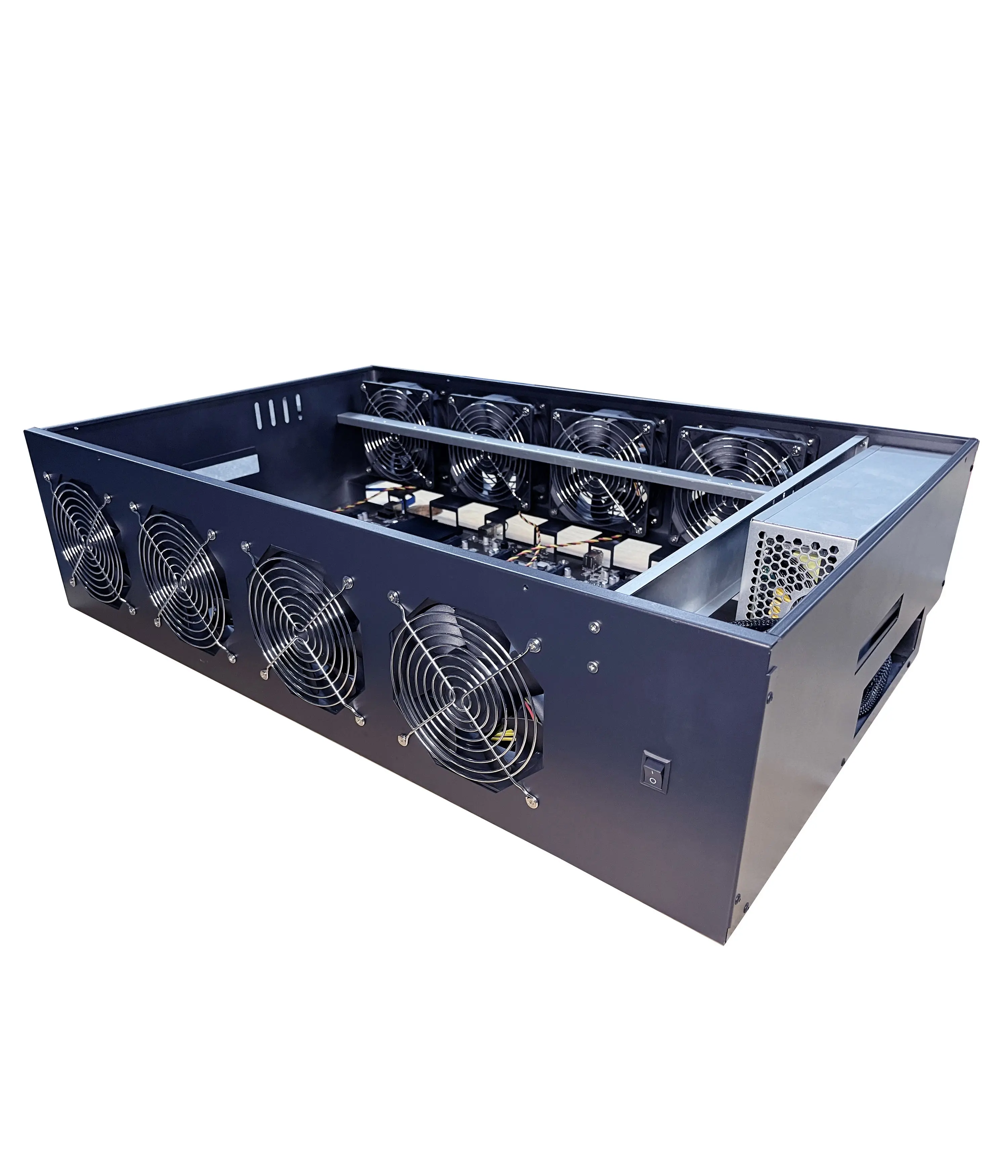 Mute Graphics Card computer case 70mm spacing 8gpu case frame 3060 3070 3080 3090 30hx RX588 6900xt Graphics Card machine 857S