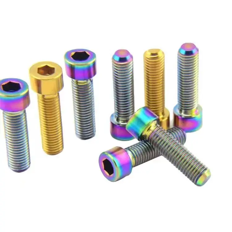 Gr5 Anodized Colored M3 M4 M5 M6 M7 M8 M10 Bicycle Motorcycle Titanium Bolt Screw
