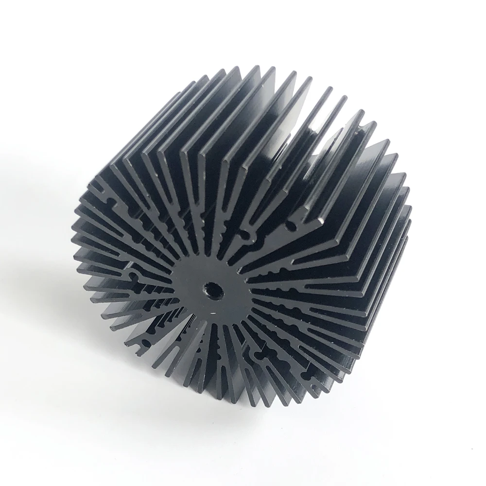 Black anodized custom aluminum heatsink round LED heatsink 70*40mm