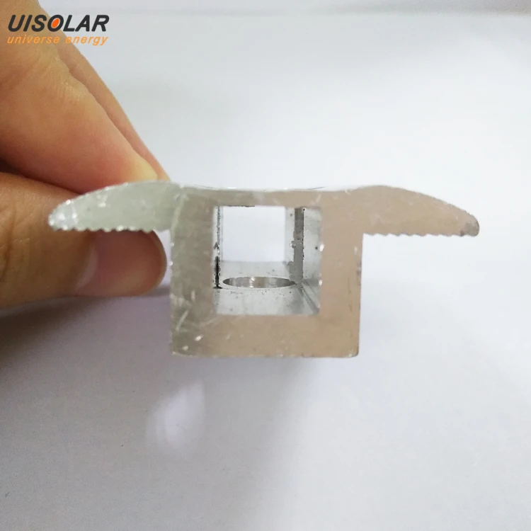 Latest anodized aluminum hollowed-out mid clamp for solar panel mount