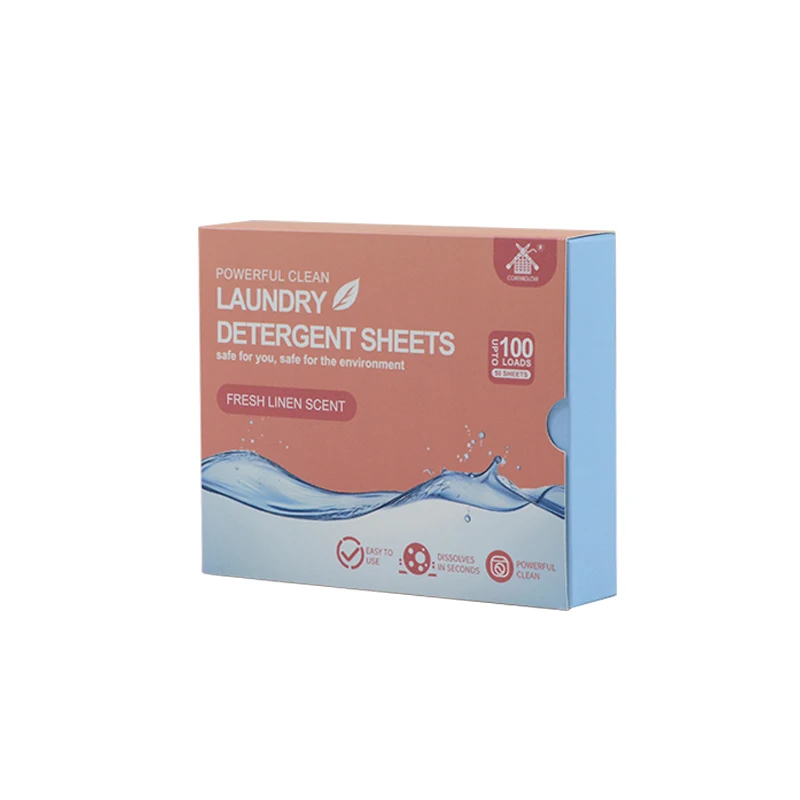 Custom Eco-friendly Laundry Detergent Sheets Biodegradable powerful cleaning effect no phosphorus