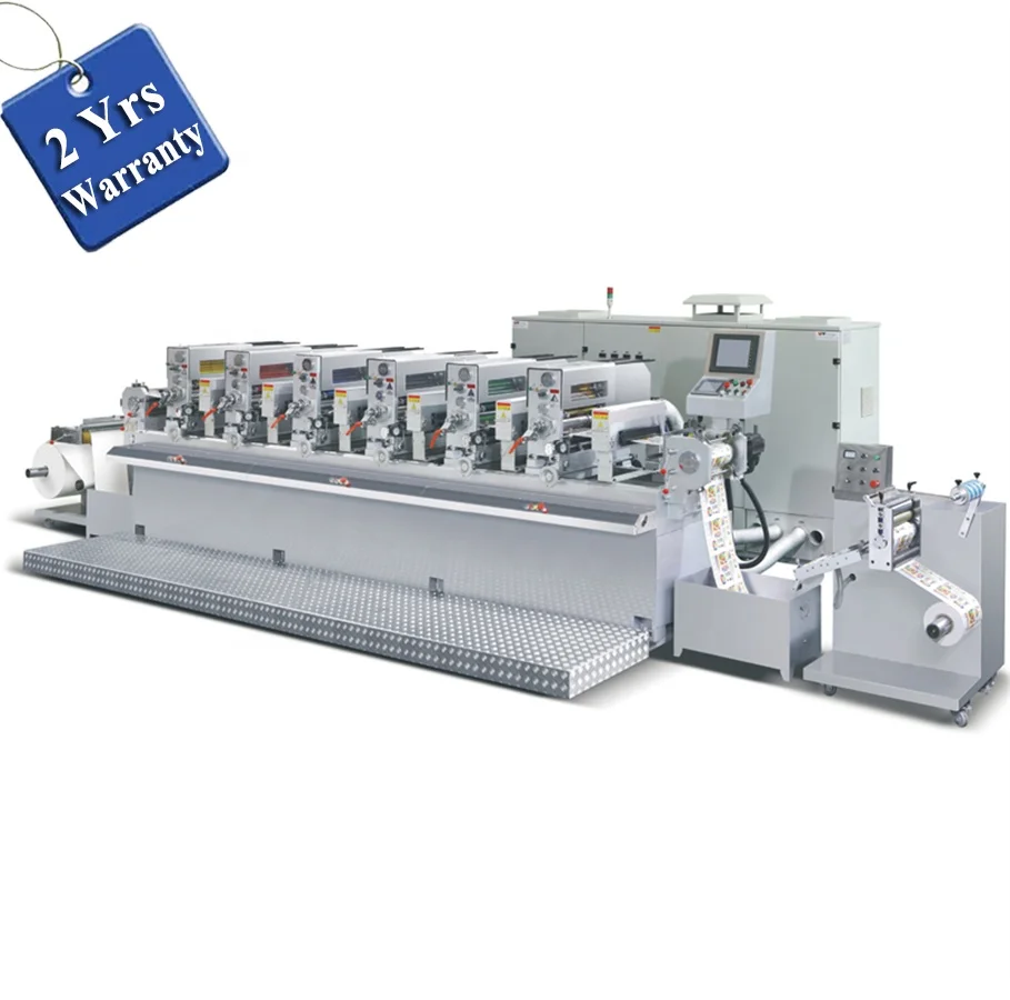 UTR320S 4 6 Color Roll to Roll Automatic rotary UV letterpress Intermittent Adhesive Label Sticker Printer with Servo Die Cut